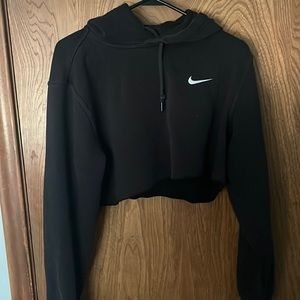 cropped black nike hoodie size large